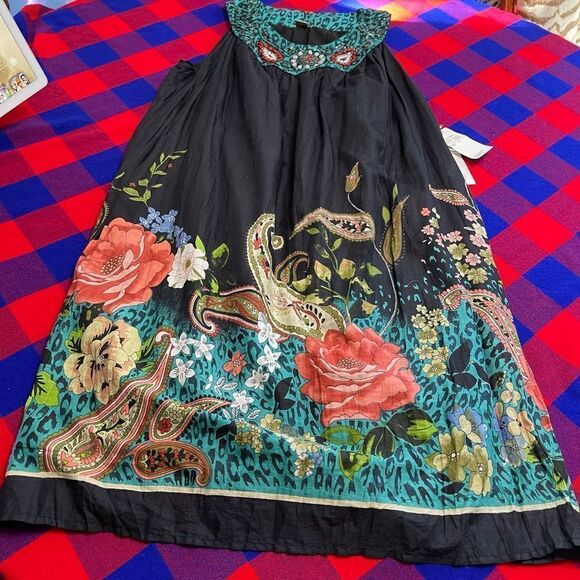 NWT Vasna Paisley Sequin Beaded Hippie Boho Dress Size 1X NEW - Picture 8 of 10